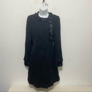 WYETH by Todd Magill Black Wool & Silk Button Down Autumn/ Winter Jacket Size M